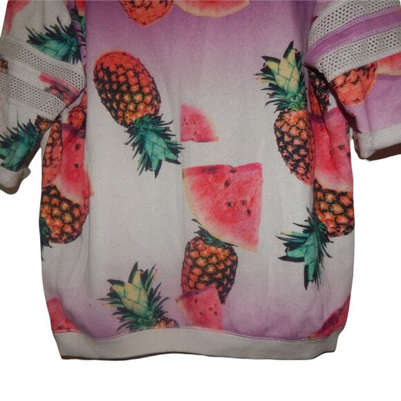 JUICY COUTURE women's large 90s vintage pineapple watermelon jersey shirt blouse - Picture 13 of 14
